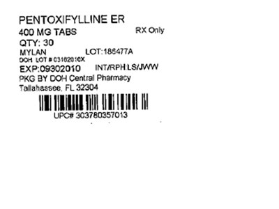 400mg Label (Pentoxyfilline Er 400mg(mylan))
